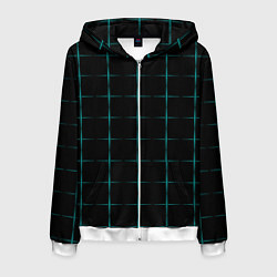 Толстовка 3D на молнии мужская Color black blue crosses, цвет: 3D-белый