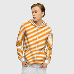 Толстовка 3D на молнии мужская Тельняшка спасателя МЧС, цвет: 3D-белый — фото 2