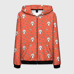 Мужская толстовка на молнии Овечки в цветочках