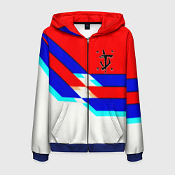 Толстовка 3D на молнии мужская Doom geometry cyber sport, цвет: 3D-синий