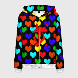 Мужская толстовка на молнии Doom love pixel pattern