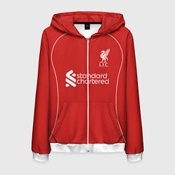 Толстовка 3D на молнии мужская Ливепрпуль домашняя форма 2025 2026, цвет: 3D-белый