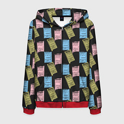 Толстовка 3D на молнии мужская Советские билеты транспорта, цвет: 3D-красный