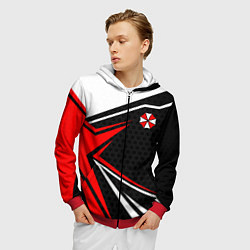 Толстовка 3D на молнии мужская Umbrella - red uniform, цвет: 3D-красный — фото 2