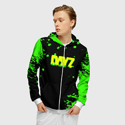 Толстовка 3D на молнии мужская Dayz кислотное краски логотип, цвет: 3D-белый — фото 2