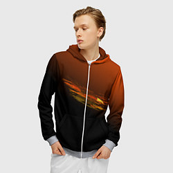 Толстовка 3D на молнии мужская Орел в облаках - градиент, цвет: 3D-меланж — фото 2