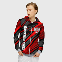 Толстовка 3D на молнии мужская Федерация бокса России - красный спорт, цвет: 3D-меланж — фото 2