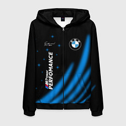 Толстовка 3D на молнии мужская BMW Power Performance, цвет: 3D-черный