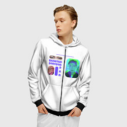 Толстовка 3D на молнии мужская RM - BTS, цвет: 3D-черный — фото 2
