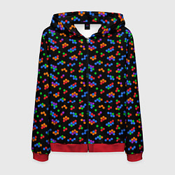 Мужская толстовка на молнии Разноцветные детали мозаики на черном