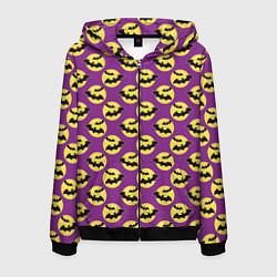 Толстовка 3D на молнии мужская Паттерн с летучими мышами, цвет: 3D-черный