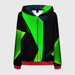 Толстовка 3D на молнии мужская Green tiles, цвет: 3D-красный