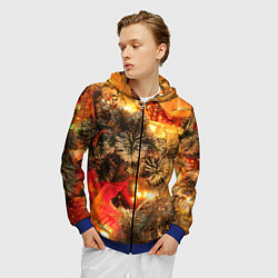 Толстовка 3D на молнии мужская Атмосфера Рождества, цвет: 3D-синий — фото 2