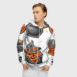 Толстовка 3D на молнии мужская Candy halloween, цвет: 3D-белый — фото 2