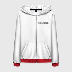 Толстовка 3D на молнии мужская На бога надейся черный арт, цвет: 3D-красный