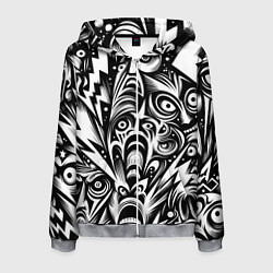 Мужская толстовка на молнии Lightnings and faces - ai art fantasy