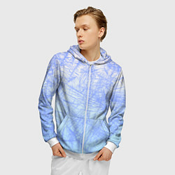 Толстовка 3D на молнии мужская В инее, цвет: 3D-белый — фото 2