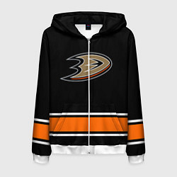 Толстовка 3D на молнии мужская Anaheim Ducks Selanne, цвет: 3D-белый