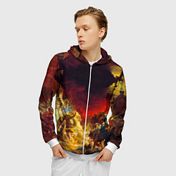 Толстовка 3D на молнии мужская Брюллов Последний день Помпеи, цвет: 3D-белый — фото 2