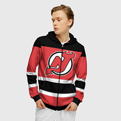 Толстовка 3D на молнии мужская New Jersey Devils, цвет: 3D-черный — фото 2