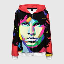 Толстовка 3D на молнии мужская Jim morrison, цвет: 3D-белый