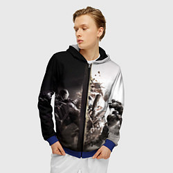 Толстовка 3D на молнии мужская SWAT, цвет: 3D-синий — фото 2