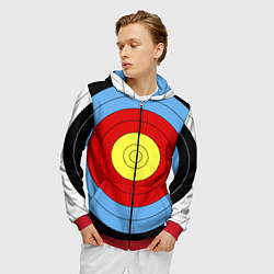 Толстовка 3D на молнии мужская Мишень для лука, цвет: 3D-красный — фото 2