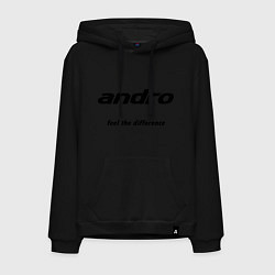 Толстовка-худи хлопковая мужская Andro: Feel the difference, цвет: черный