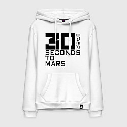 Толстовка-худи хлопковая мужская 30 Seconds To Mars цвета белый — фото 1