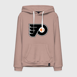 Толстовка-худи хлопковая мужская Philadelphia Flyers, цвет: пыльно-розовый