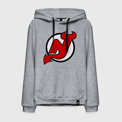 Толстовка-худи хлопковая мужская New Jersey Devils, цвет: меланж