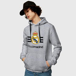 Толстовка-худи хлопковая мужская Real Madrid Lines, цвет: меланж — фото 2