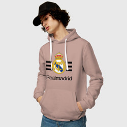 Толстовка-худи хлопковая мужская Real Madrid Lines, цвет: пыльно-розовый — фото 2