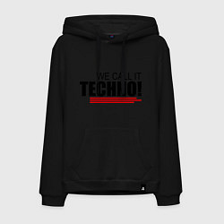 Толстовка-худи хлопковая мужская We call it Techno, цвет: черный