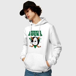 Толстовка-худи хлопковая мужская Anaheim Mighty Ducks, цвет: белый — фото 2