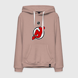 Толстовка-худи хлопковая мужская New Jersey Devils: Kovalchuk 17, цвет: пыльно-розовый