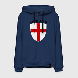 Толстовка-худи хлопковая мужская England Shield, цвет: тёмно-синий
