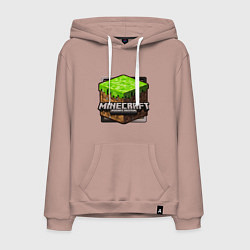Толстовка-худи хлопковая мужская Minecraft: Pocket Edition, цвет: пыльно-розовый