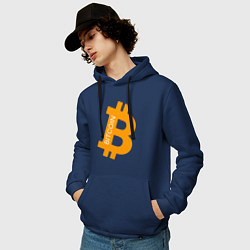 Толстовка-худи хлопковая мужская Bitcoin Boss, цвет: тёмно-синий — фото 2