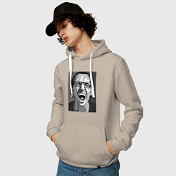 Толстовка-худи хлопковая мужская Bennington Mono, цвет: миндальный — фото 2
