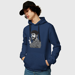 Толстовка-худи хлопковая мужская Che Guevara: Peace, цвет: тёмно-синий — фото 2