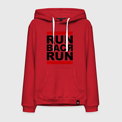 Толстовка-худи хлопковая мужская Run Вася Run, цвет: красный