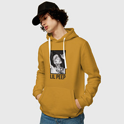 Толстовка-худи хлопковая мужская Lil Peep: Black Style, цвет: горчичный — фото 2