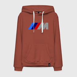 Толстовка-худи хлопковая мужская BMW M, цвет: кирпичный