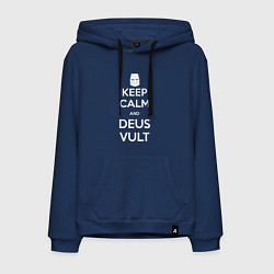 Толстовка-худи хлопковая мужская Keep Calm & Deus Vult, цвет: тёмно-синий