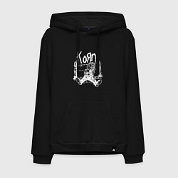 Толстовка-худи хлопковая мужская Korn, цвет: черный