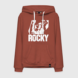 Толстовка-худи хлопковая мужская Rocky Balboa, цвет: кирпичный