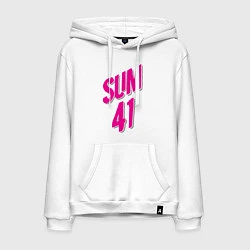 Толстовка-худи хлопковая мужская Sum 41: Pink style, цвет: белый