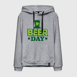 Толстовка-худи хлопковая мужская Beer day, цвет: меланж