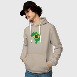 Толстовка-худи хлопковая мужская Brazil Country, цвет: миндальный — фото 2
